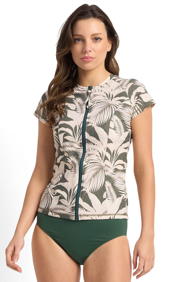 Sunseeker Kaia Short Sleeve Mast Rashie - Seaweed_1