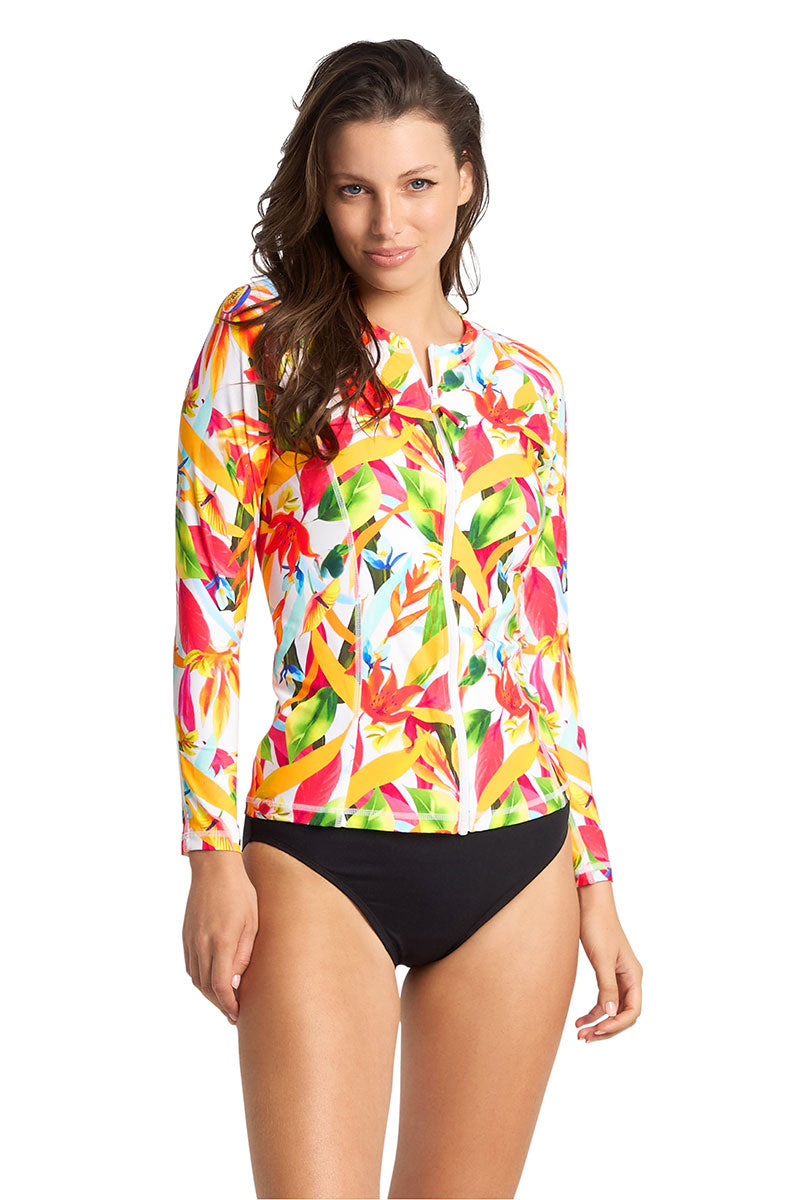 Sunseeker Koh Samui Long Sleeve Mast Rashie - White_3