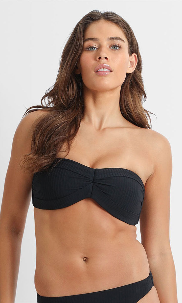 Sunseeker Reset D/DD Wrap Bandeau Bra - Black_front_1