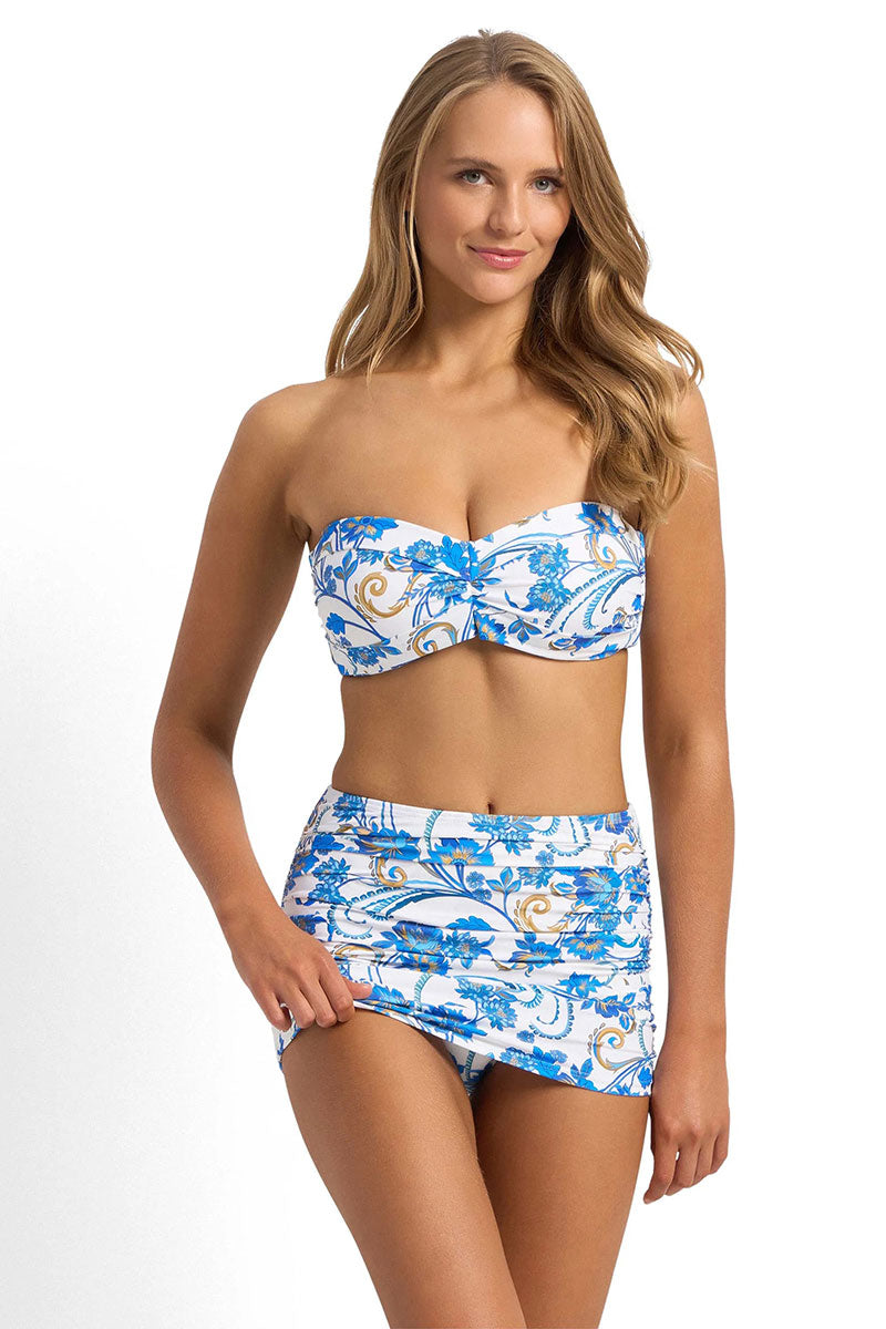 Sunseeker Sicily Ruched Skirt Pant - White_3