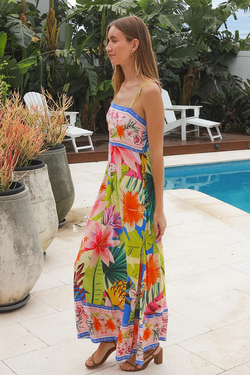 YF0054SPCROSS-2 Tiara Blue Pink Slip Dress - 6