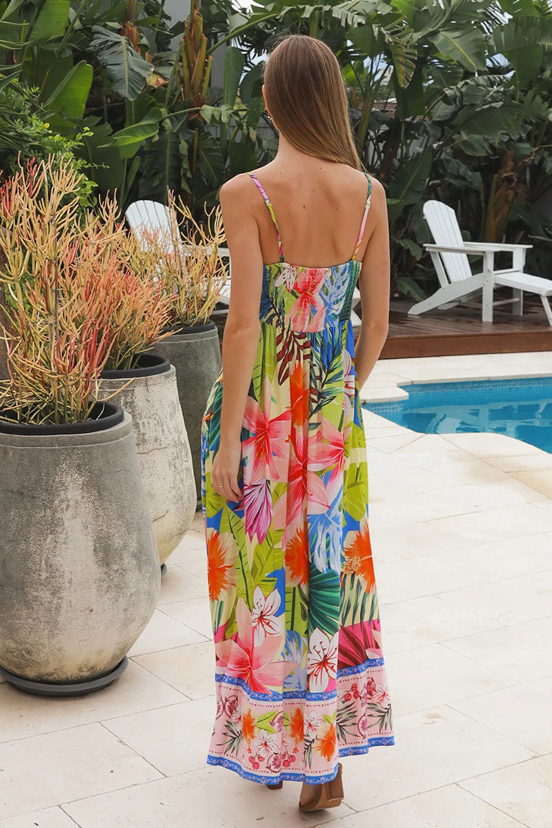 YF0054SPCROSS-2 Tiara Blue Pink Slip Dress - 7