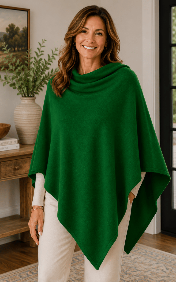 Zura-Poncho-Wool-OS-Green-OzResort