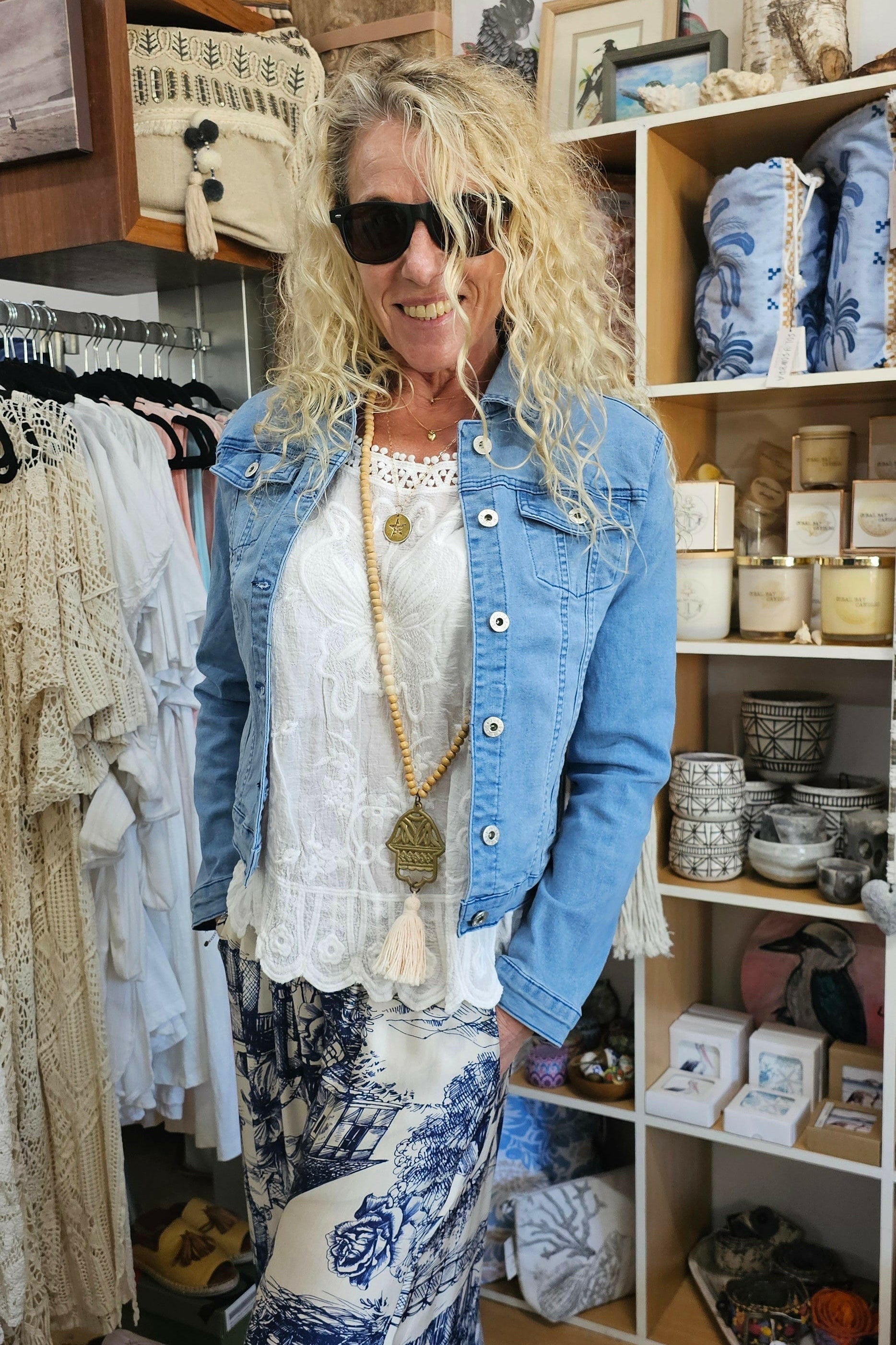 Denim Jacket Stretch Cropped By Lily Wakee.