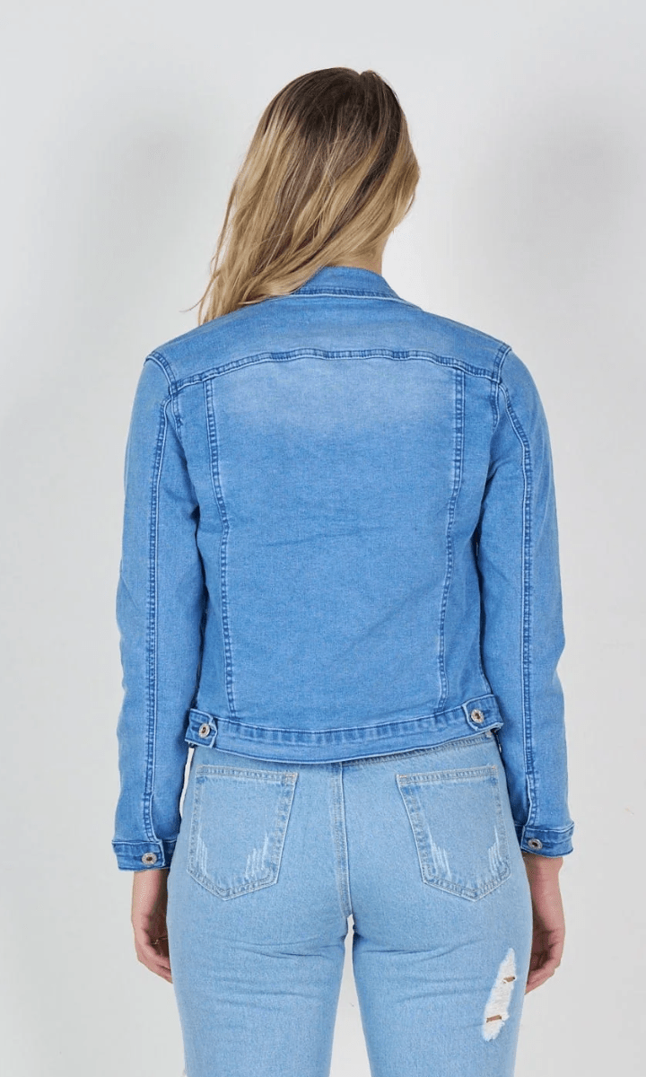 Denim Jacket Stretch Cropped By Lily Wakee.