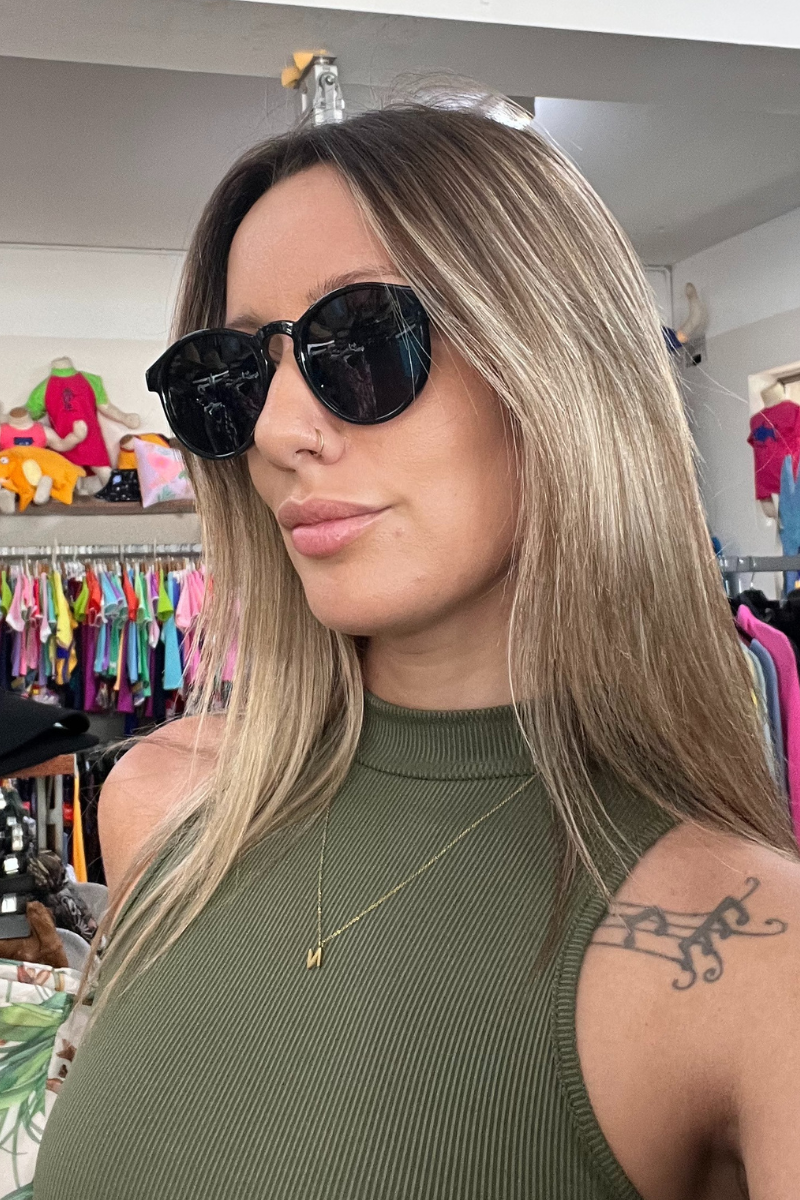 Chanj Sunglasses Bondi Black Sustainable Sunglasses Handcrafted FSC Wood.
