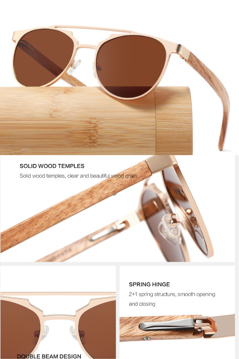 Chanj Sunglasses Bronte Sustainable Handcrafted FSC Wood.