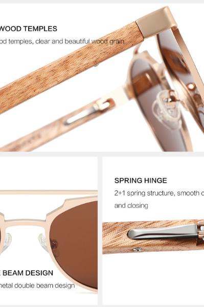 Chanj Sunglasses Bronte Sustainable Handcrafted FSC Wood.
