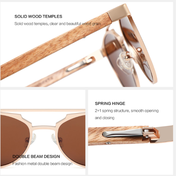 Chanj Sunglasses Bronte Sustainable Handcrafted FSC Wood.
