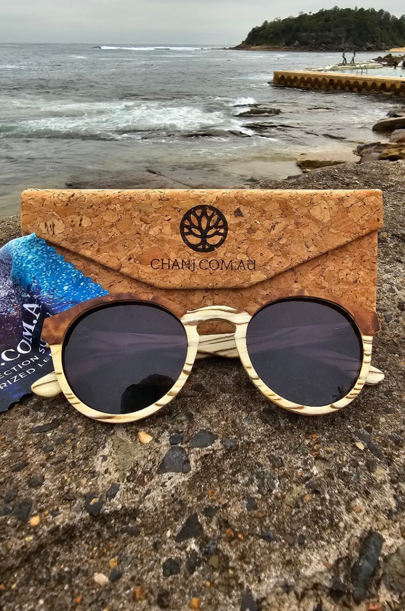 Chanj Sunglasses Cottesloe Sustainable Sunglasses Handcrafted FSC Wood.