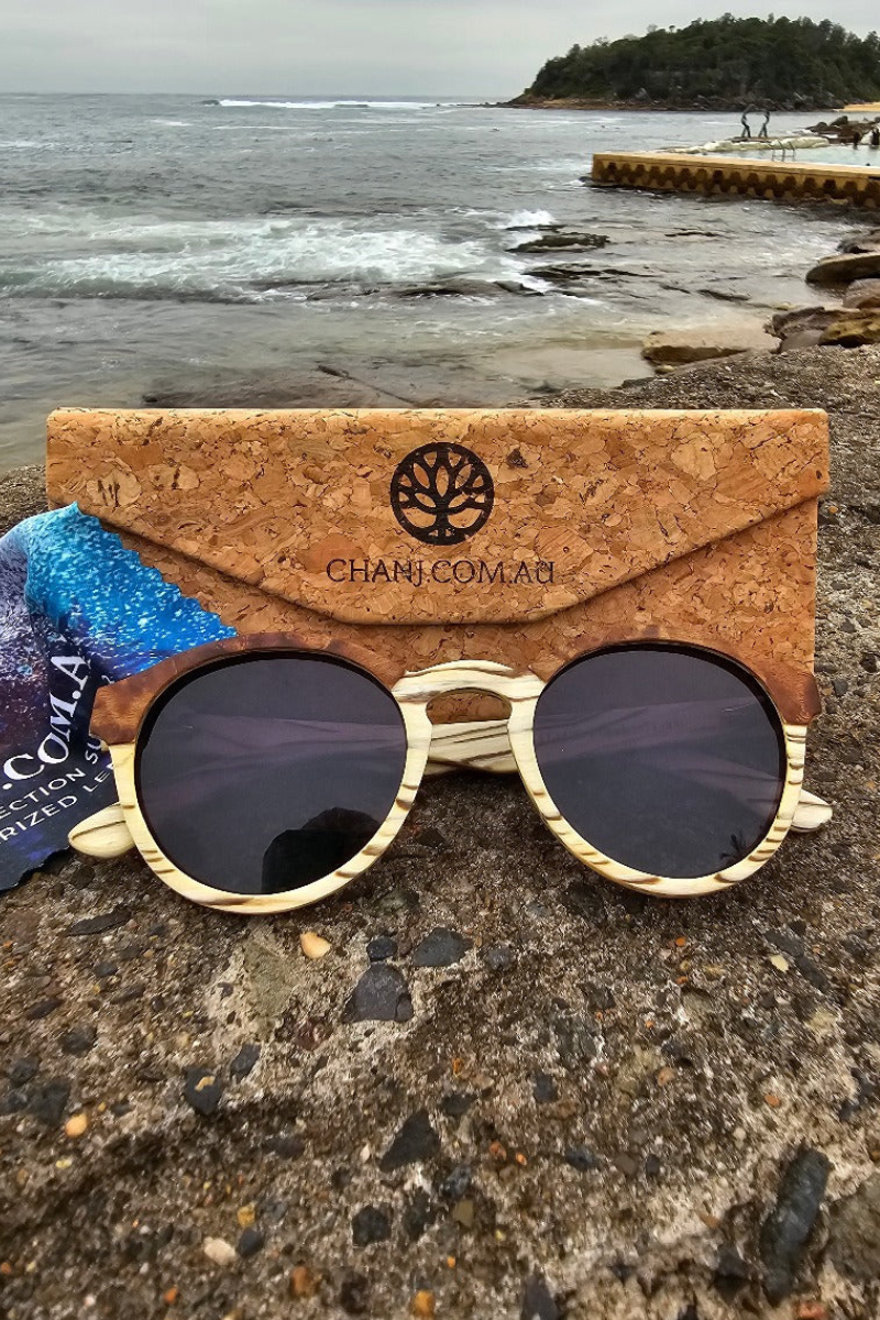 Chanj Sunglasses Cottesloe Sustainable Sunglasses Handcrafted FSC Wood.