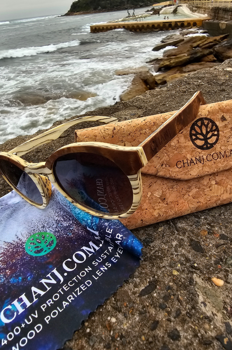 Chanj Sunglasses Cottesloe Sustainable Sunglasses Handcrafted FSC Wood.