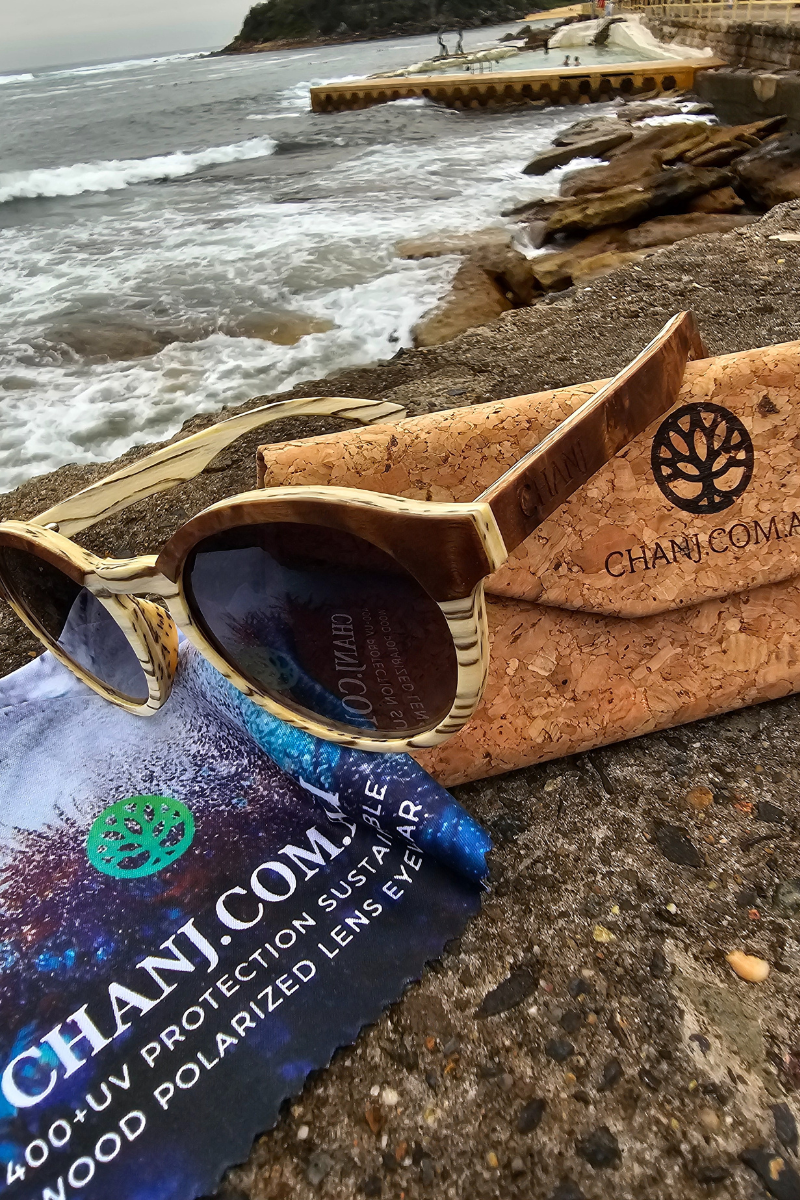 Chanj Sunglasses Cottesloe Sustainable Sunglasses Handcrafted FSC Wood.