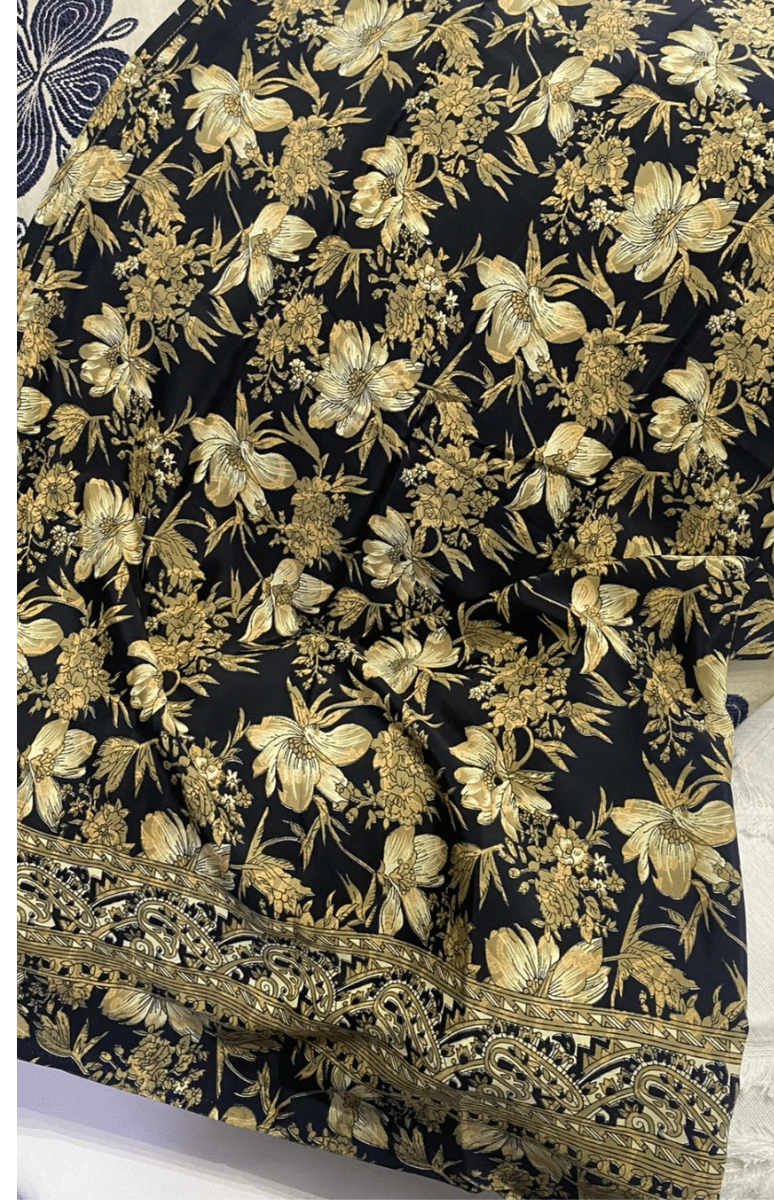 Cienna Design Sarong Lemon Black Silk Cotton.
