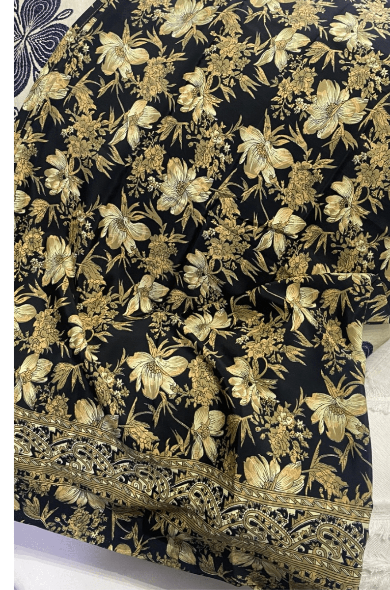 Cienna Design Sarong Lemon Black Silk Cotton.