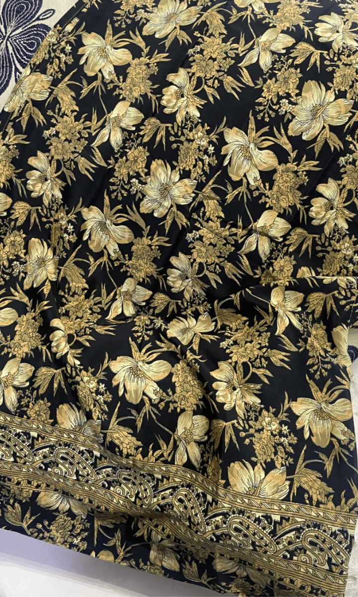 Cienna Design Sarong Lemon Black Silk Cotton.