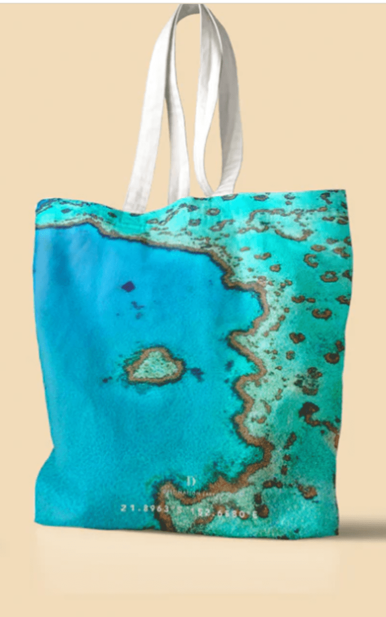 Destination Label Reef Love Tote Bag.