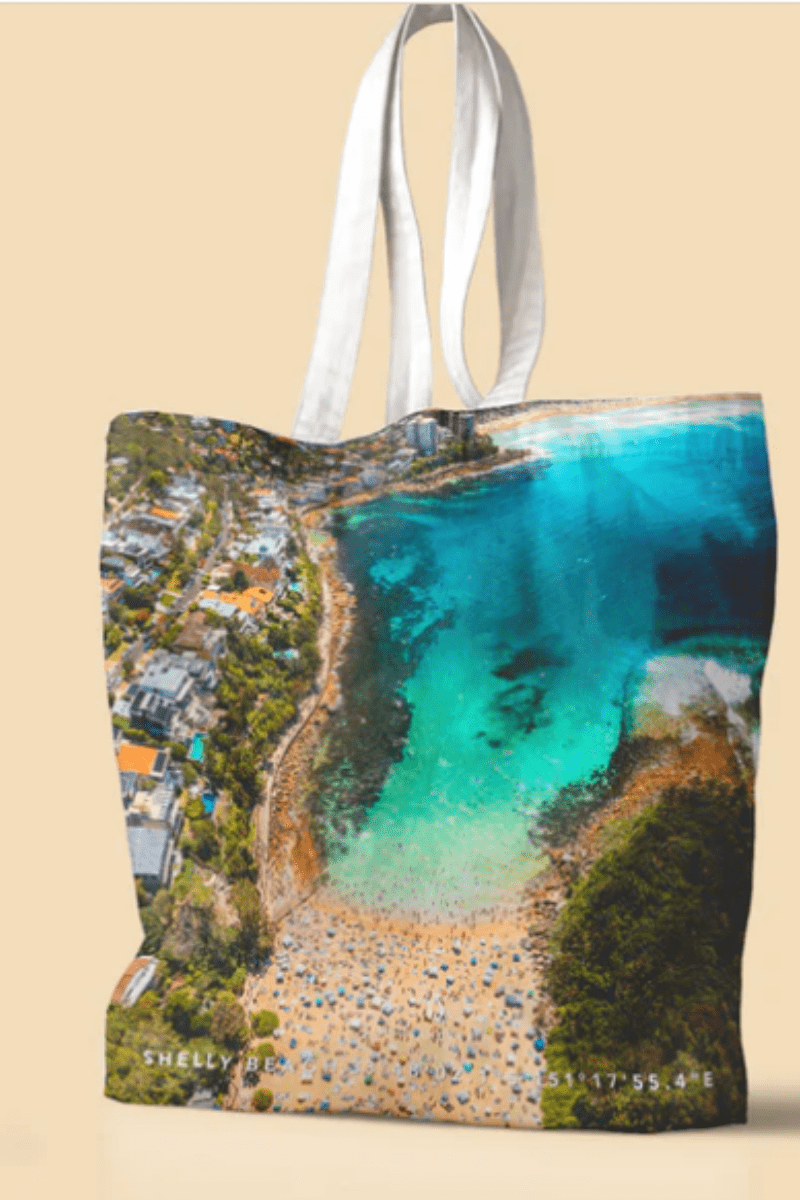Destination Label Shelly Corner Tote Bag.
