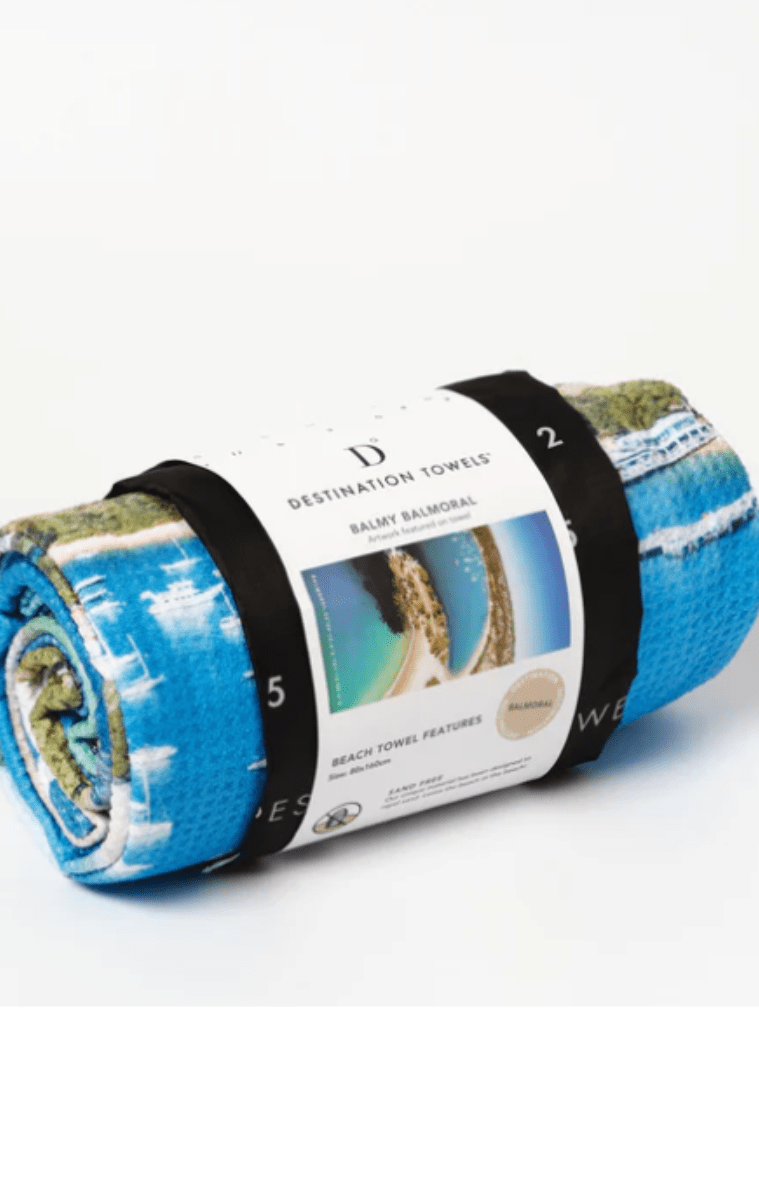 Destination Towels -Balmy Balmoral Beach Sand free beach towel.