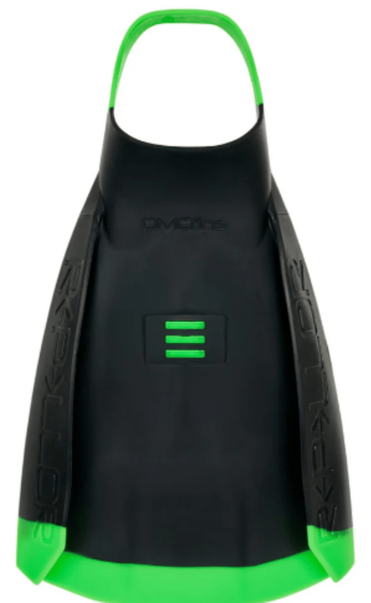 DMC Repeller Surf fins with Strap Black Lime.