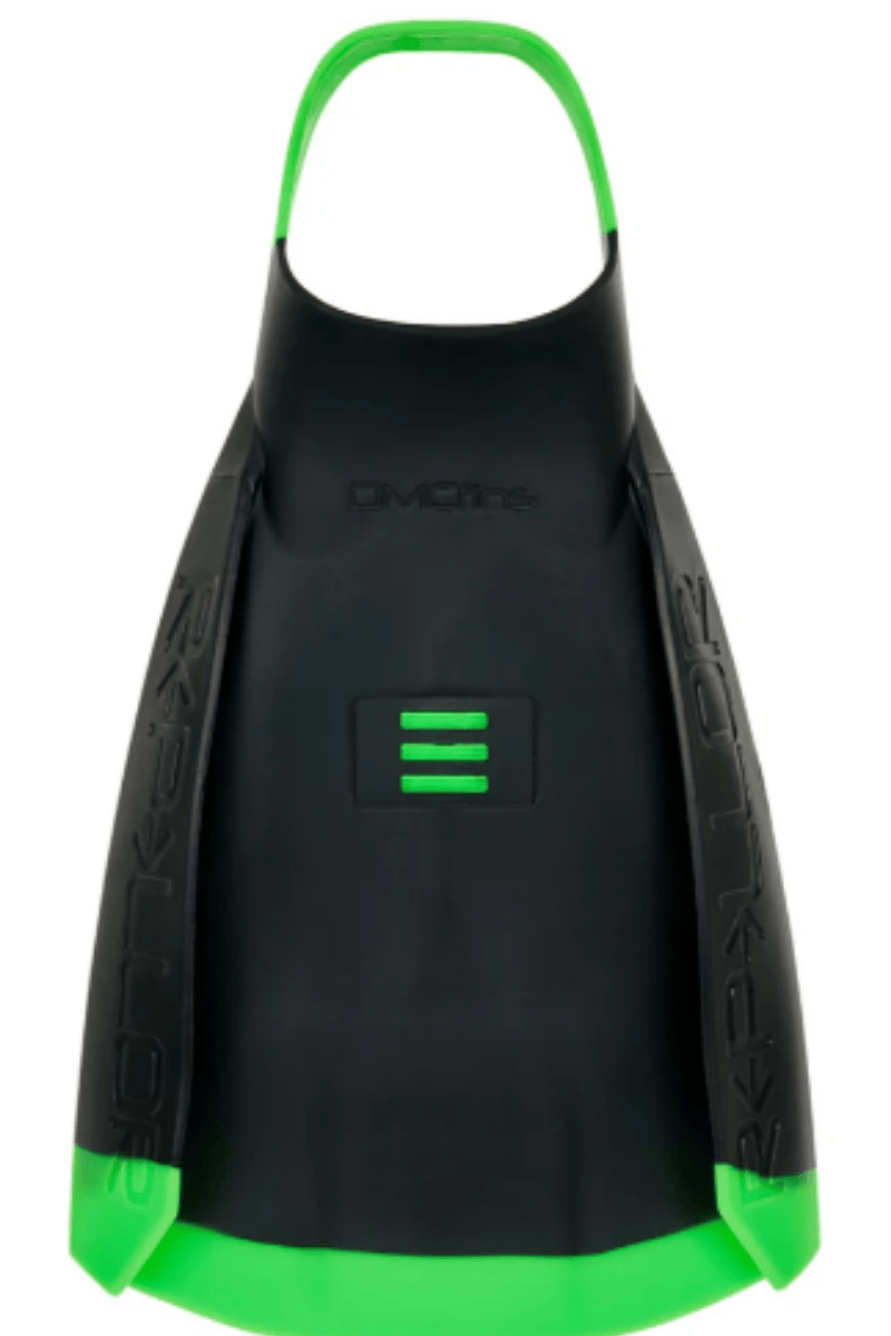 DMC Repeller Surf fins with Strap Black Lime.