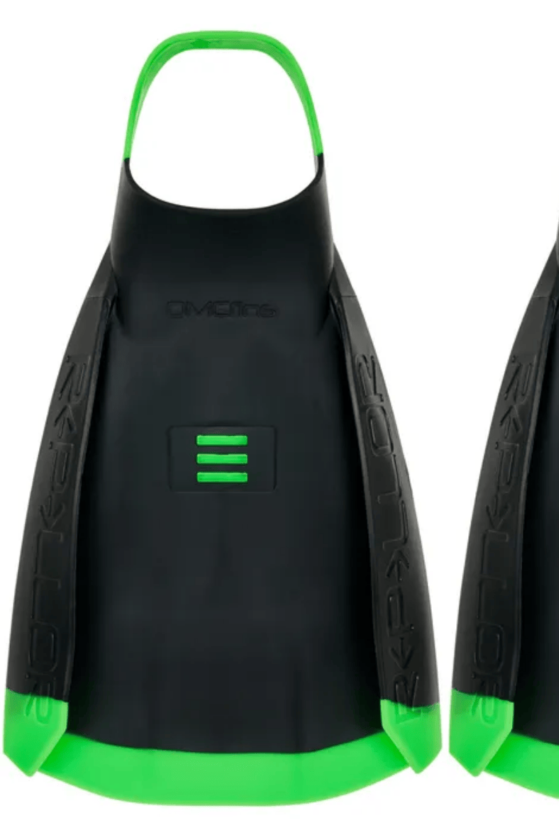 DMC Repeller Surf fins with Strap Black Lime.