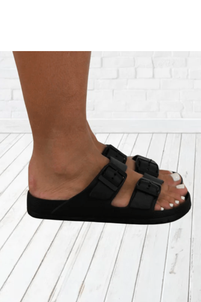 Human Ripe Sandals Slides - Black.