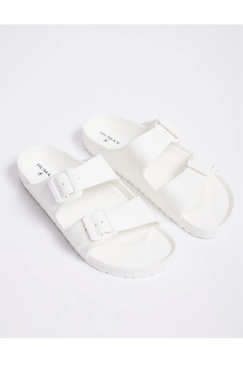 Human Ripe Sandals Slides - White.