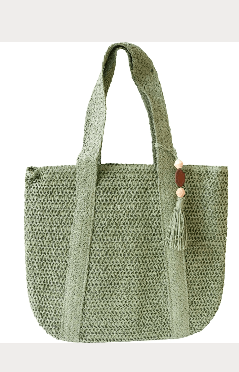 La Vida Woven Bag - Sage.