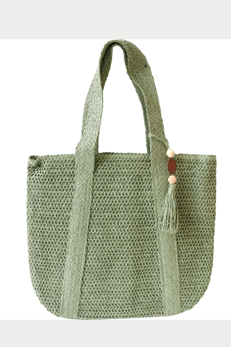 La Vida Woven Bag - Sage.