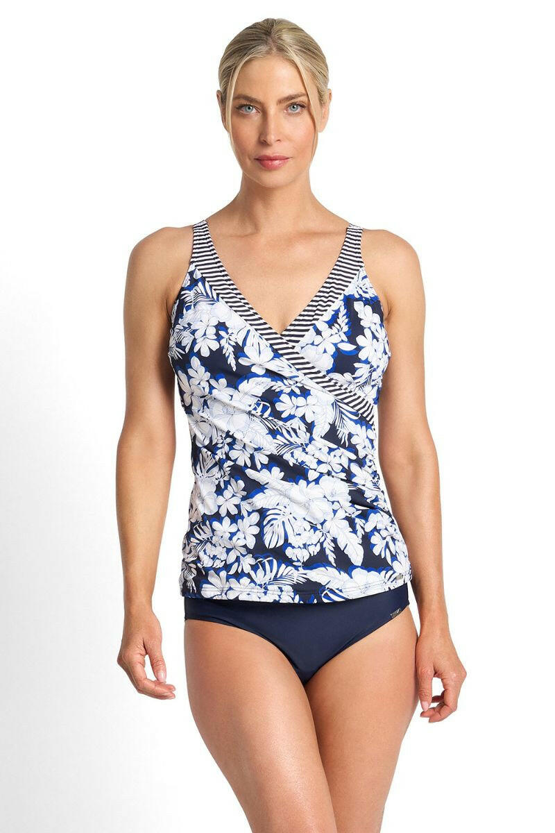 Jantzen Anchor Gathered Surplice Singlet - Navy.
