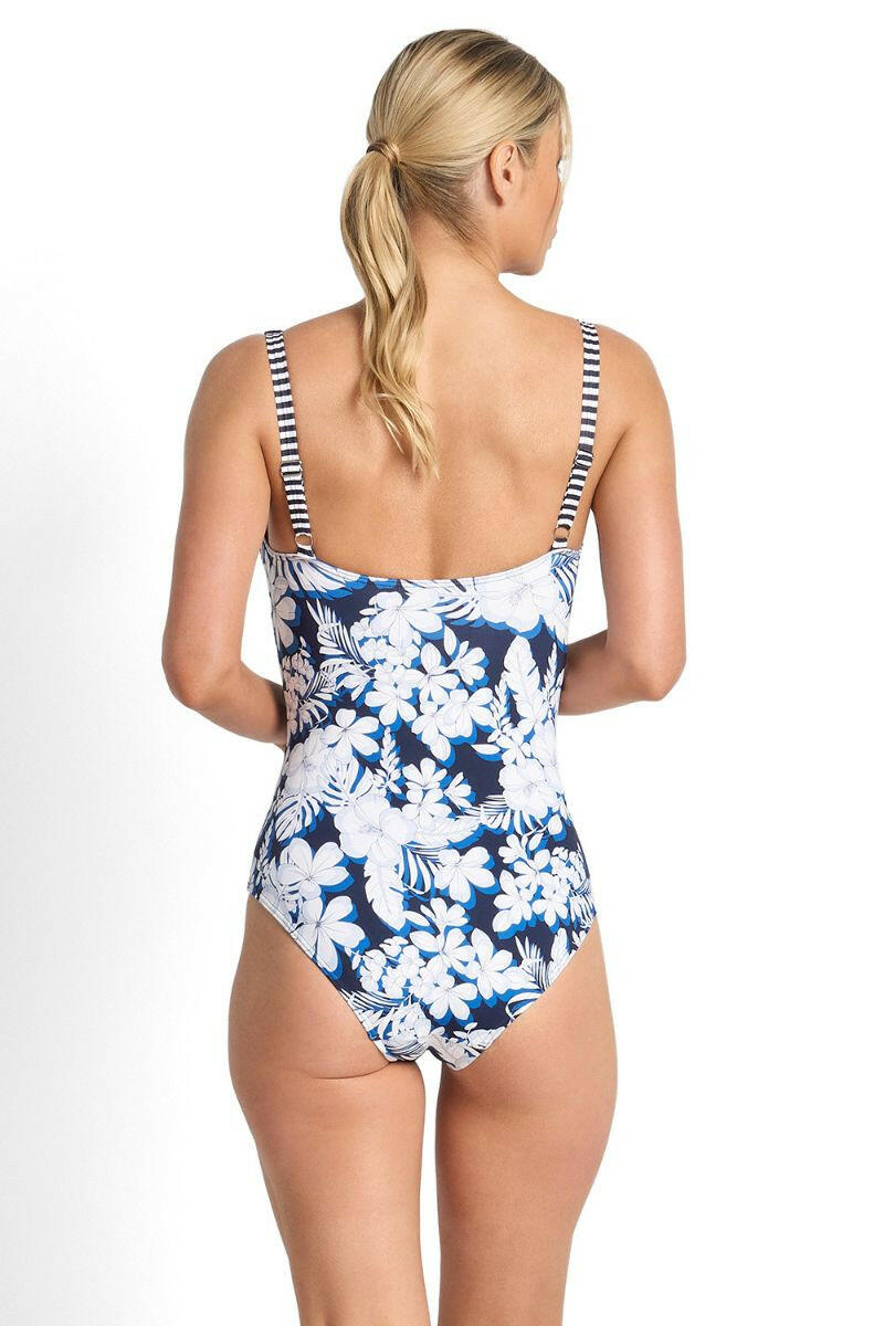 Jantzen Anchor Ruched Square Neck One Piece - Navy.