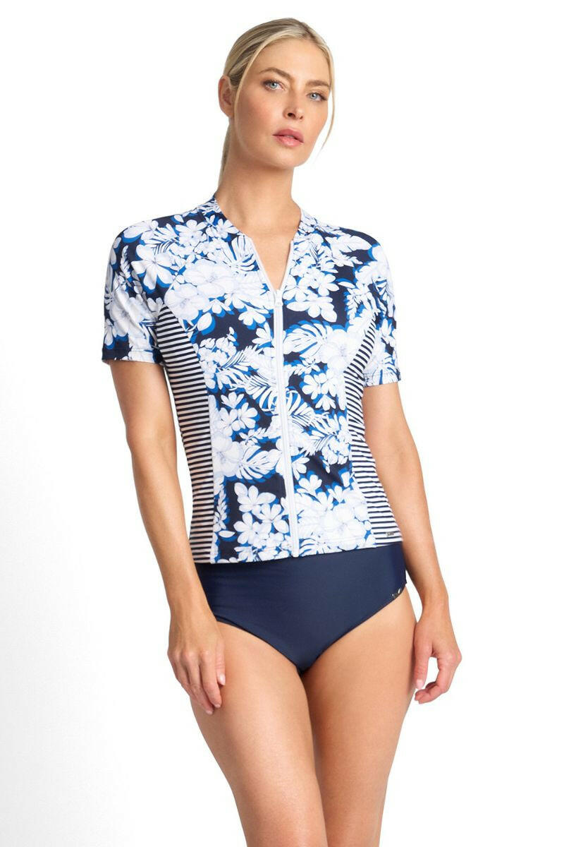 Jantzen Anchor Short Sleeve Mast Rashie - Navy.