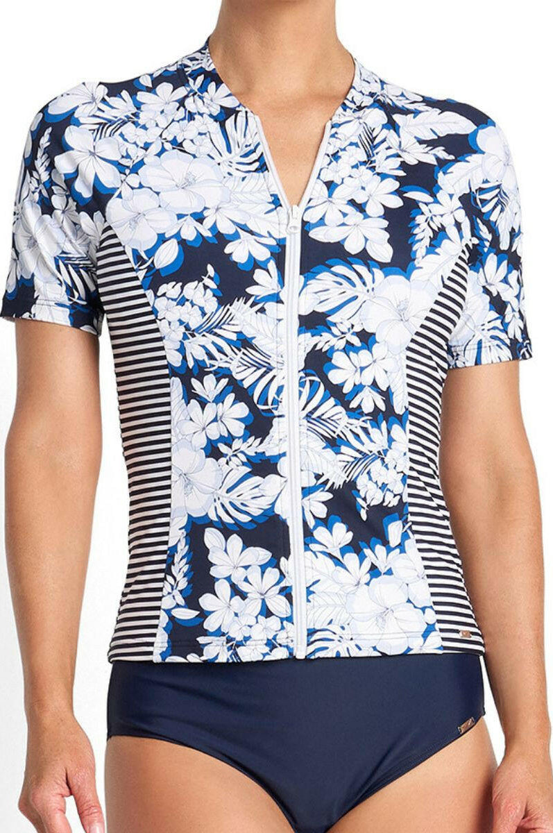 Jantzen Anchor Short Sleeve Mast Rashie - Navy.