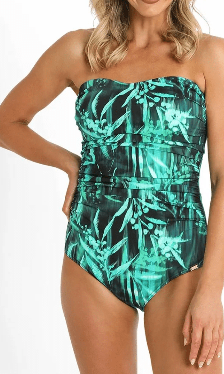 Jantzen Rainforest EF Bandeau One Piece Green.
