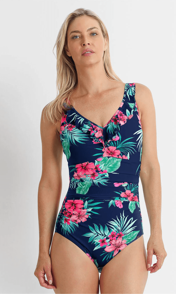 Jantzen Eden East DD/E Mesh Frill One Piece.