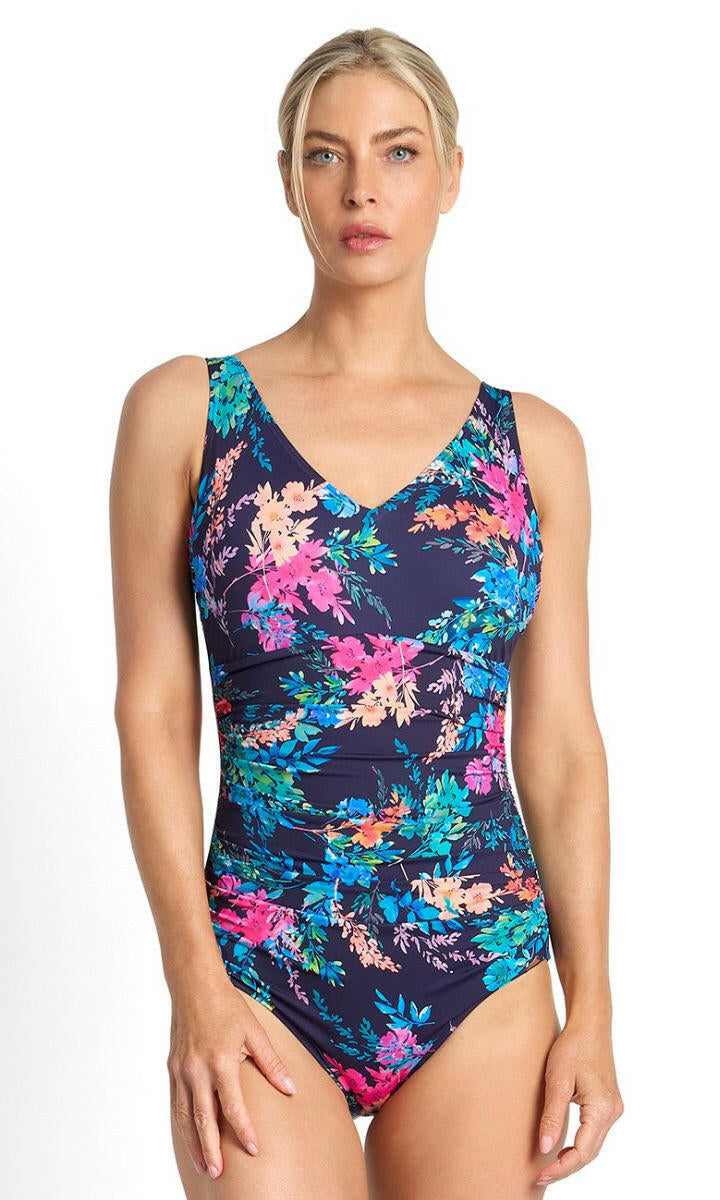 Jantzen Fresia F/G Multi Ruched One Piece - Navy.