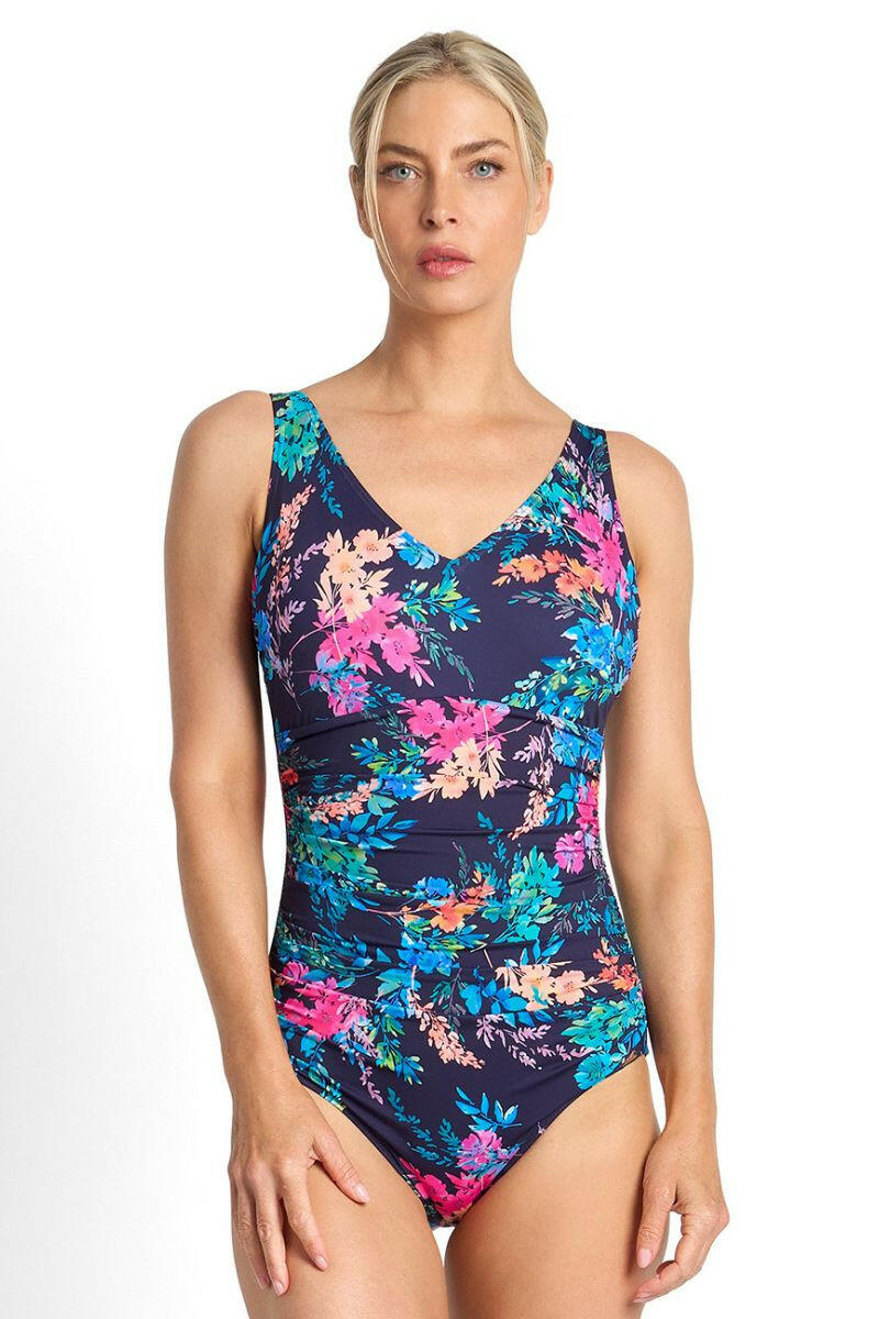Jantzen Fresia F/G Multi Ruched One Piece - Navy.