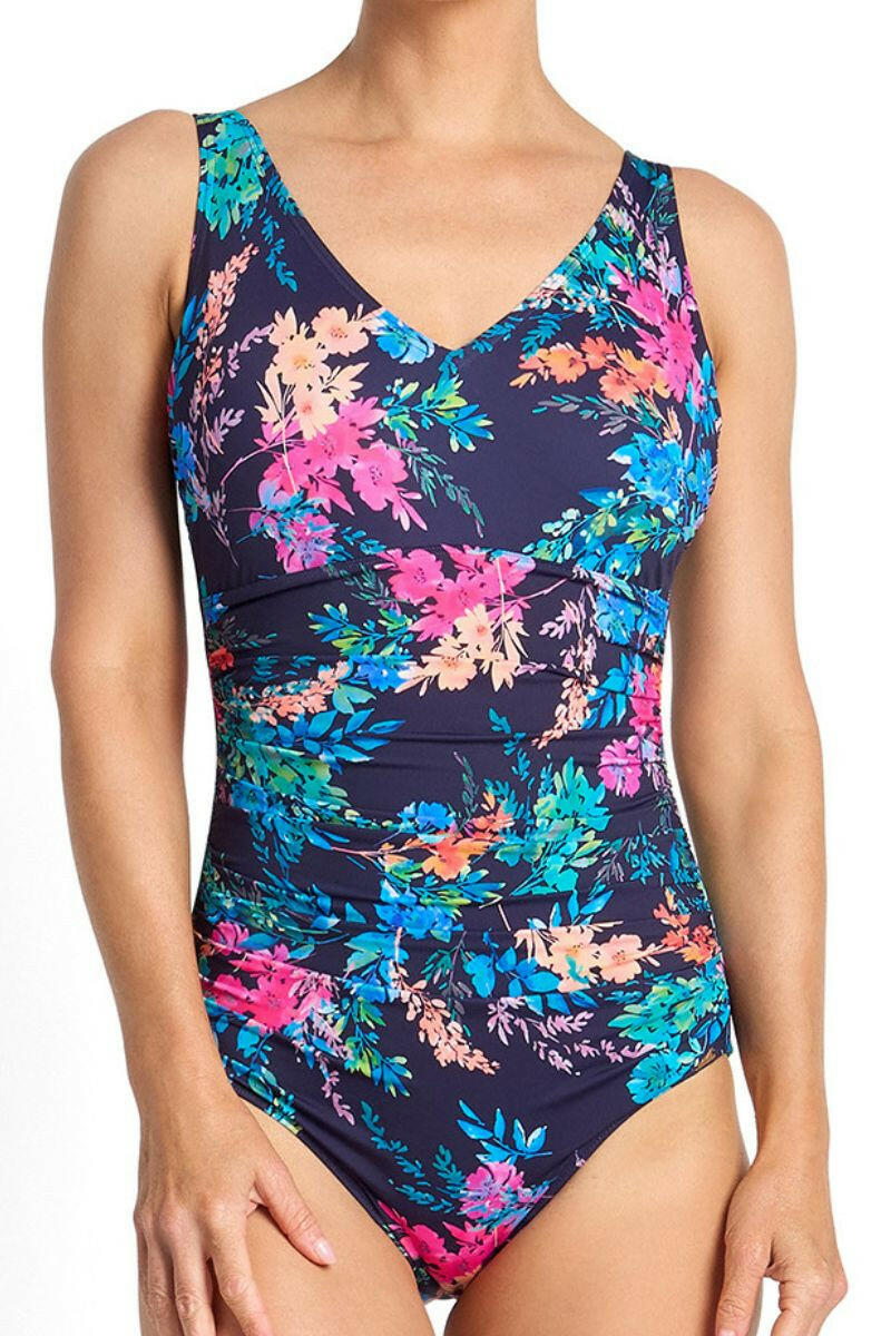 Jantzen Fresia F/G Multi Ruched One Piece - Navy.