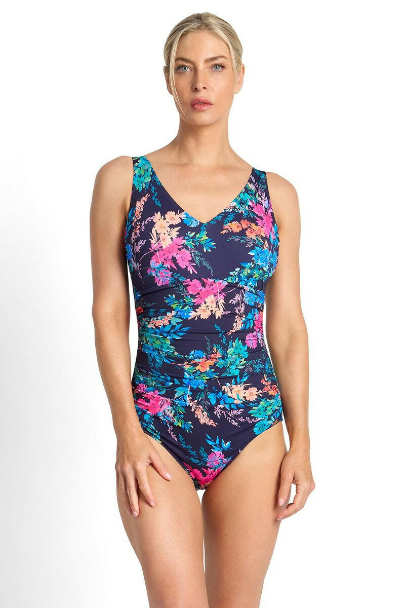 Jantzen Fresia F/G Multi Ruched One Piece - Navy.