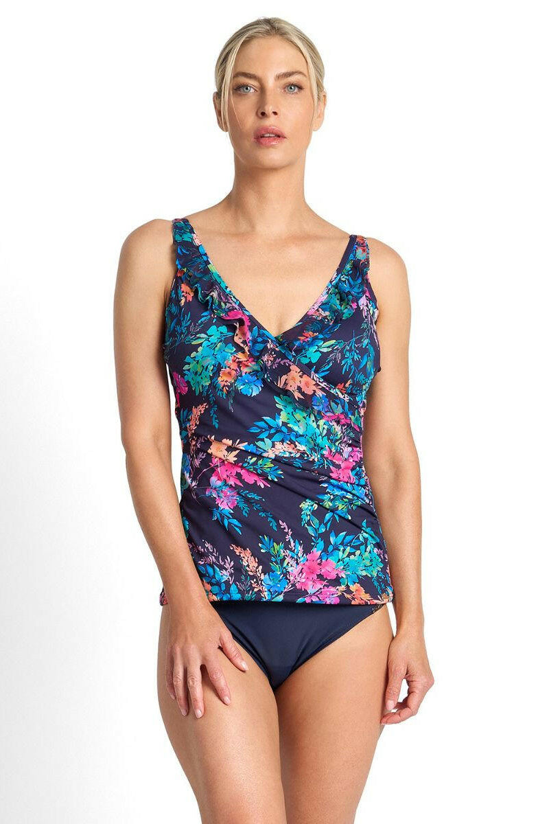 Jantzen Fresia Frill Crossover Singlet - Navy.