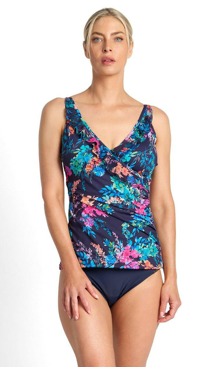 Jantzen Fresia Frill Crossover Singlet - Navy.