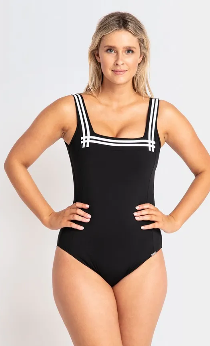 Jantzen Heritage Classics Square Neck 1pc Black.