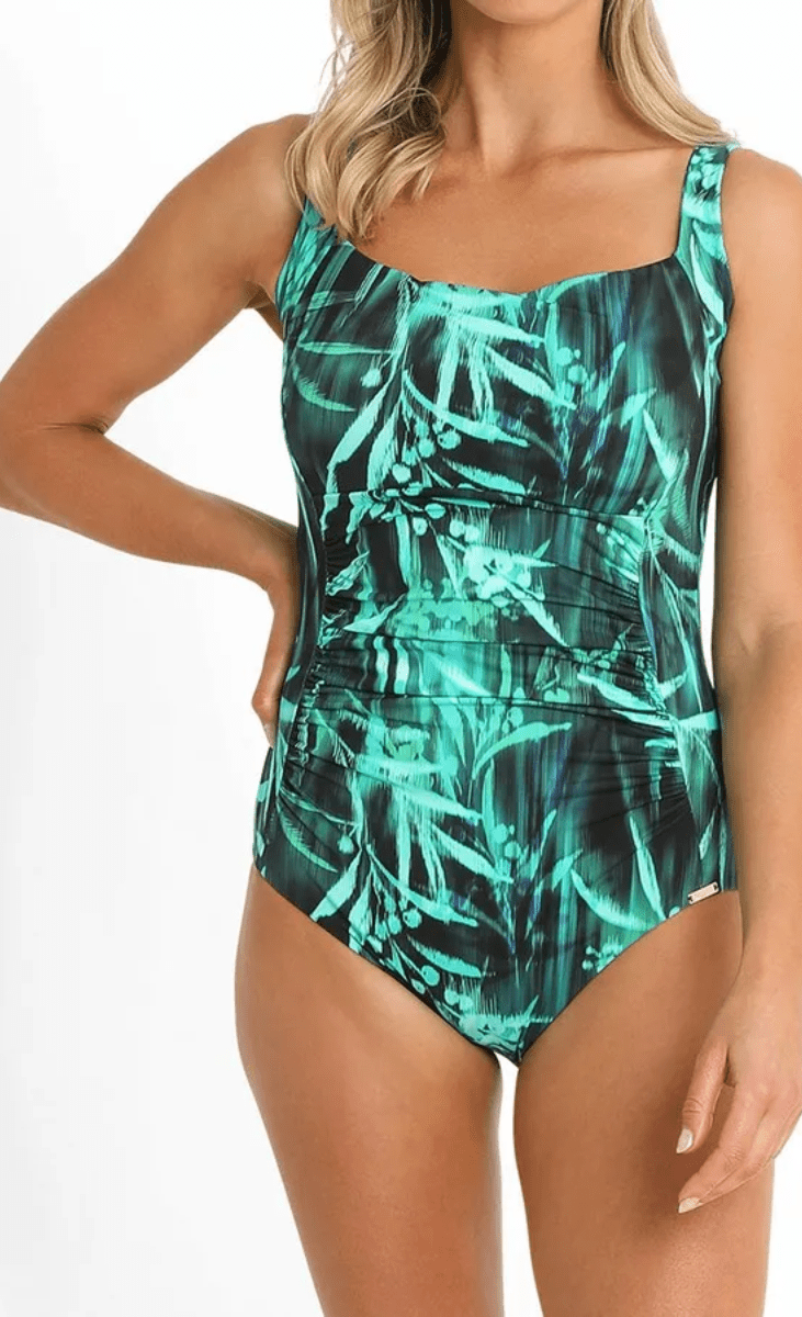 Jantzen Rainforest DDE Square Neck One Piece Green.