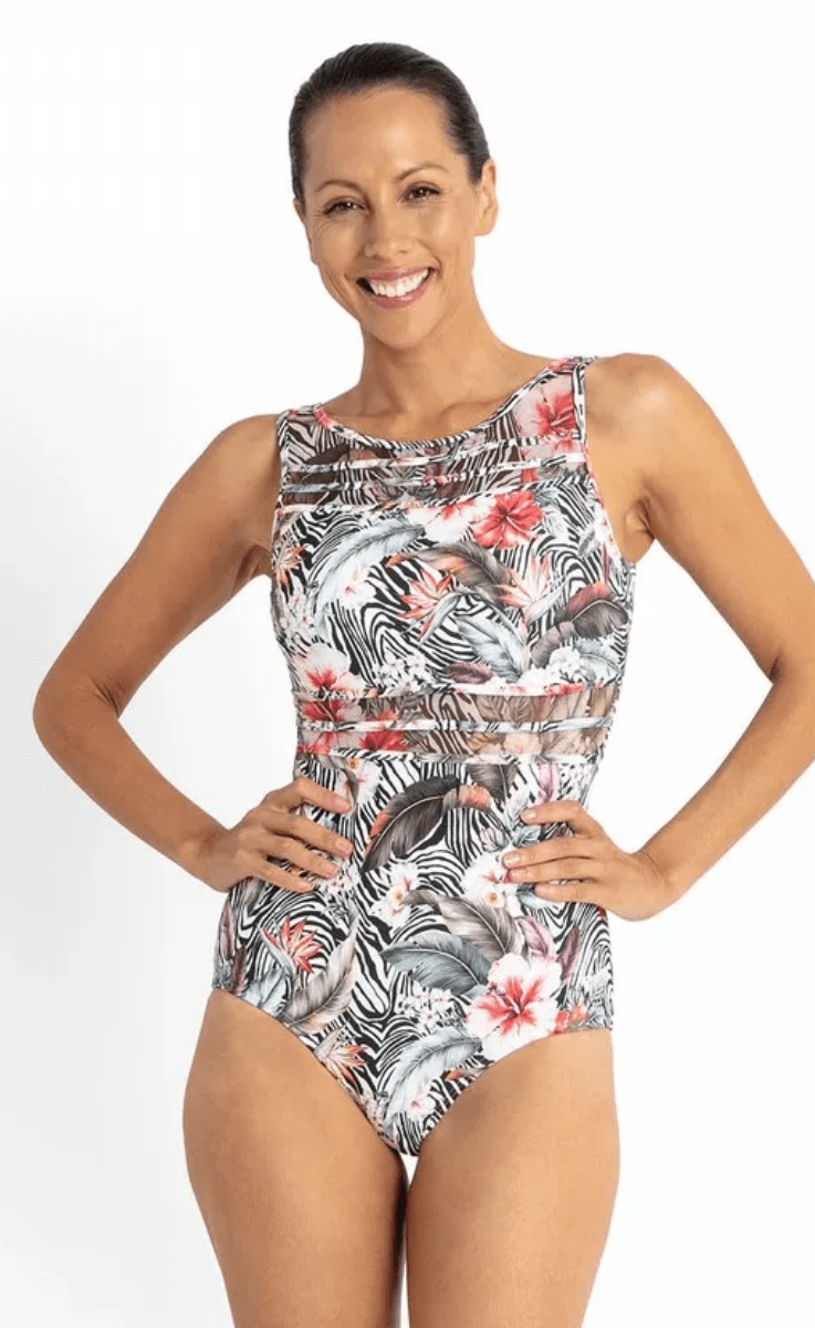 Jantzen Africa High Neck Mastectomy One Piece.