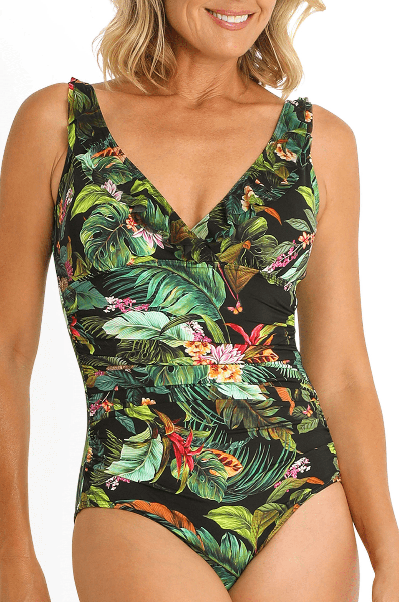 Jantzen Meka Multi Fit Mesh Frill One Piece.