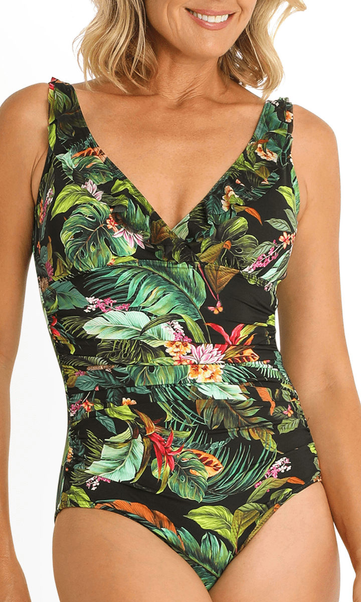 Jantzen Meka Multi Fit Mesh Frill One Piece.