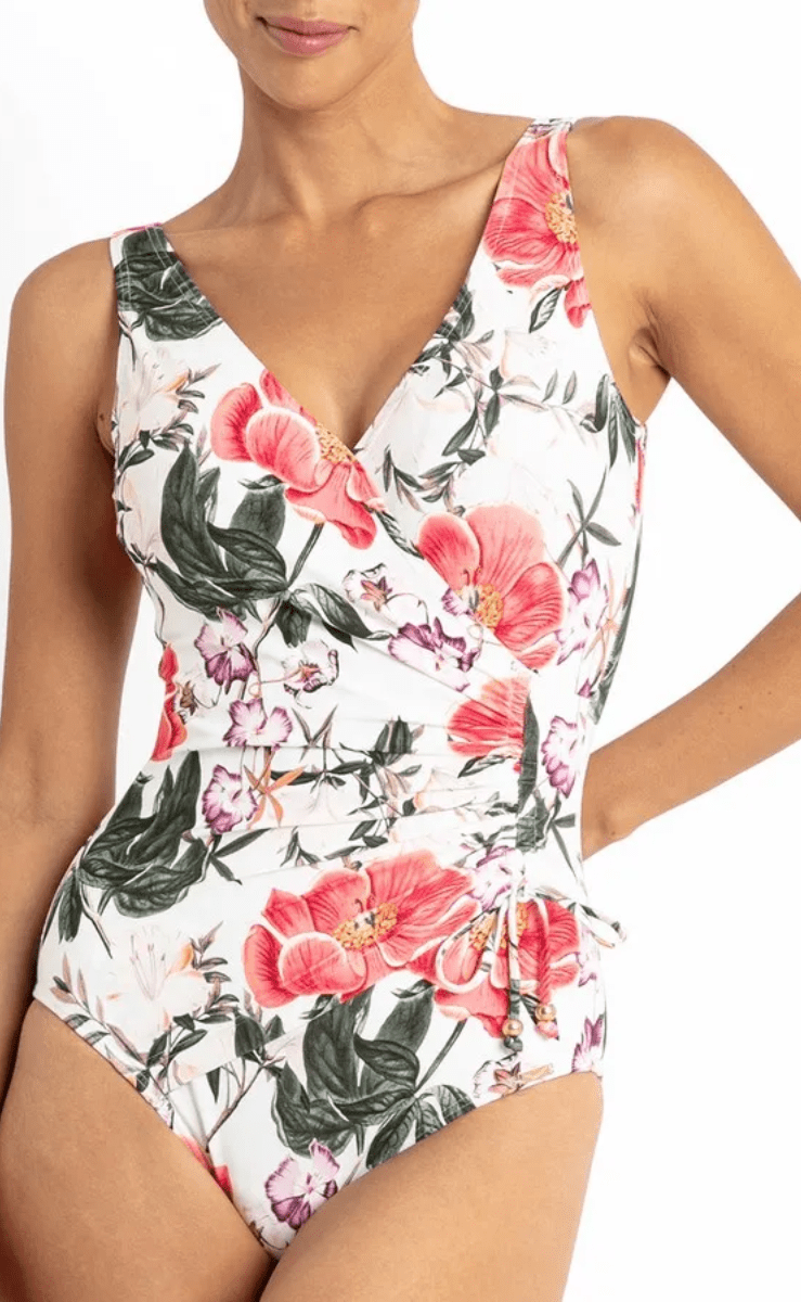 Jantzen Paige Gathered Surplus One Piece White.