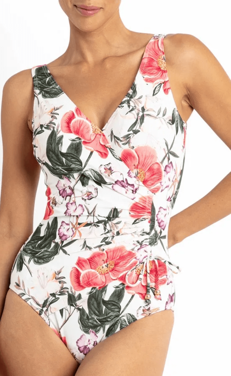 Jantzen Paige Gathered Surplus One Piece White.