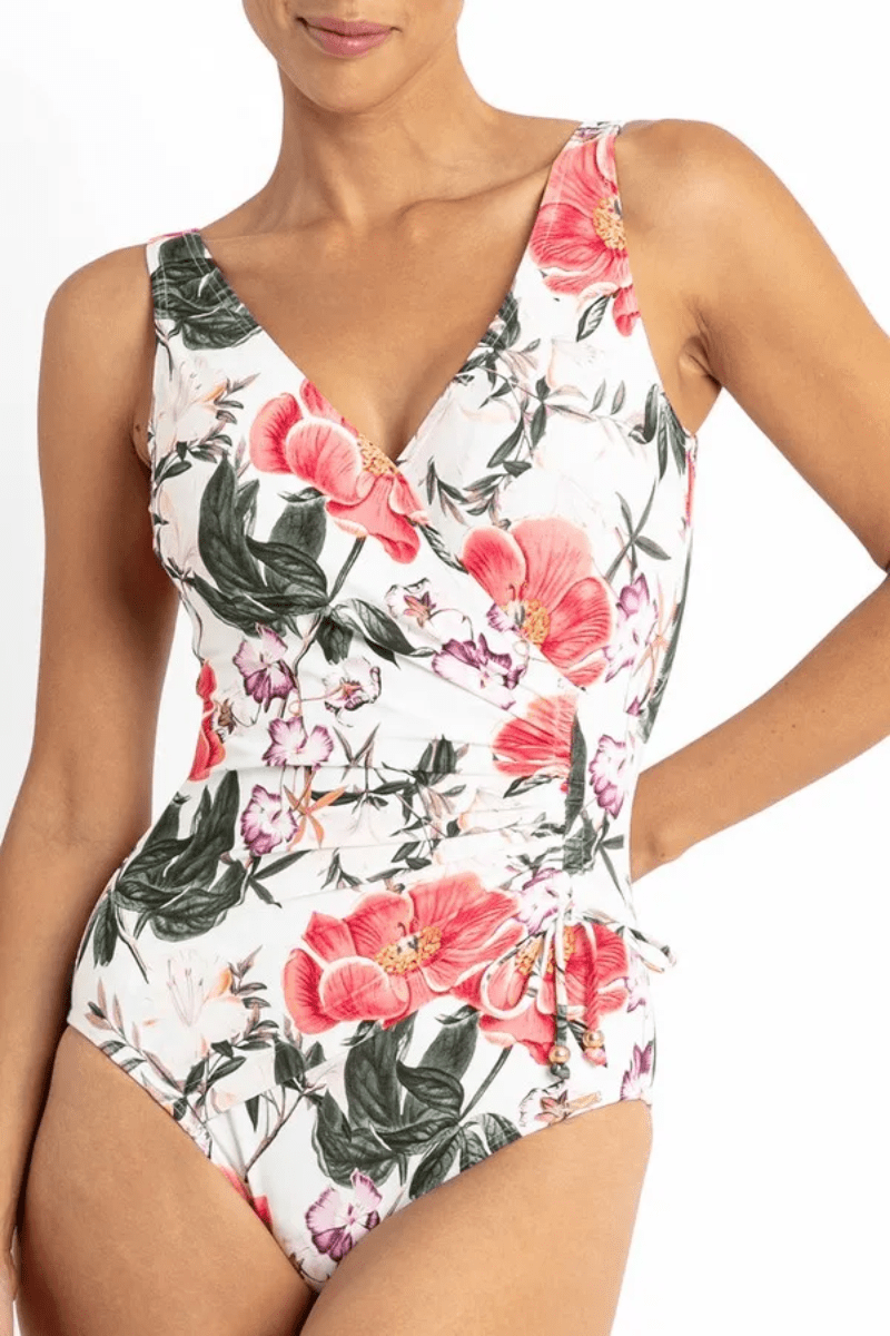 Jantzen Paige Gathered Surplus One Piece White.